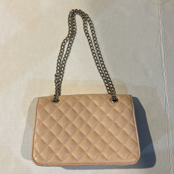 Express Women's Natural Quilted Chain Strap Shoulder Bag Pale Pink Small - Picture 3 of 5